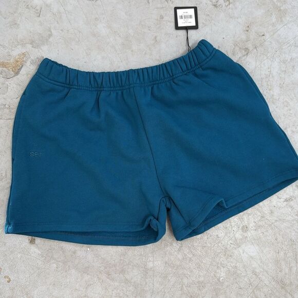 Teal Blue Women's Shorts by SET - Sweatpants - Size Medium - NWT - Picture 4 of 6
